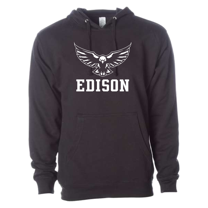 Edison Eagles Blackout Hoodie - Black