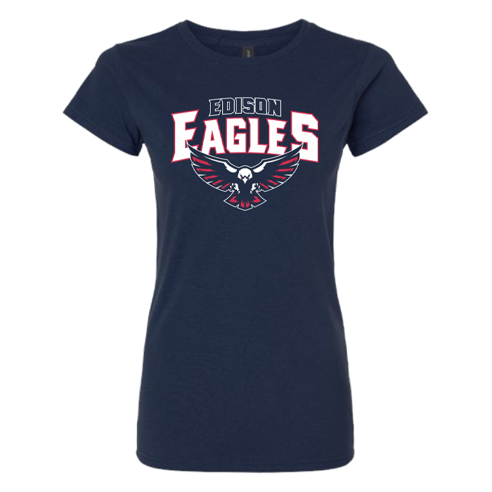 Edison Eagles Attack Women's T-Shirt - Navy