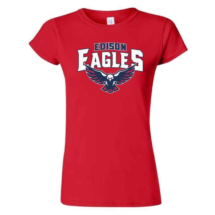 Edison Eagles Attack Women's T-Shirt - Red