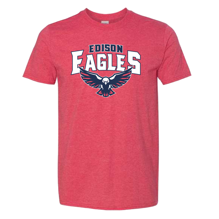 Edison Eagles Attack T-Shirt - Heather Red