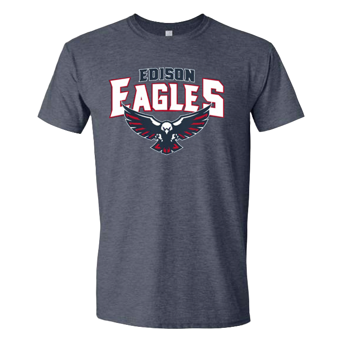 Edison Eagles Attack T-Shirt - Heather Navy